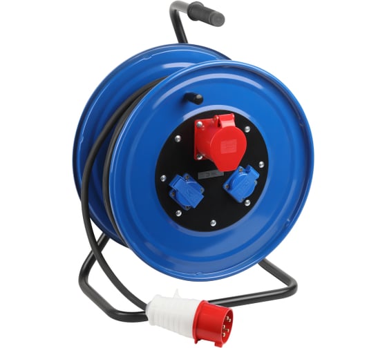 Изображение товара Удлинитель силовой IND380RM3e5x430mIP44 380В на катушке 3 розетки 1xCEE 5P/2xSCHUKO 30м КГ 5x4 3 ЭРА Б0057313