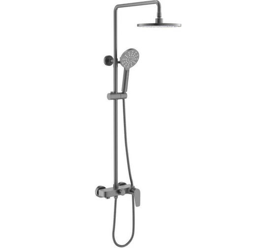 Изображение товара Душевая система AQUATEK AQ2140BGM БЕТТА смеситель для ванны, 220мм, шлиф. черный хром 00000139696