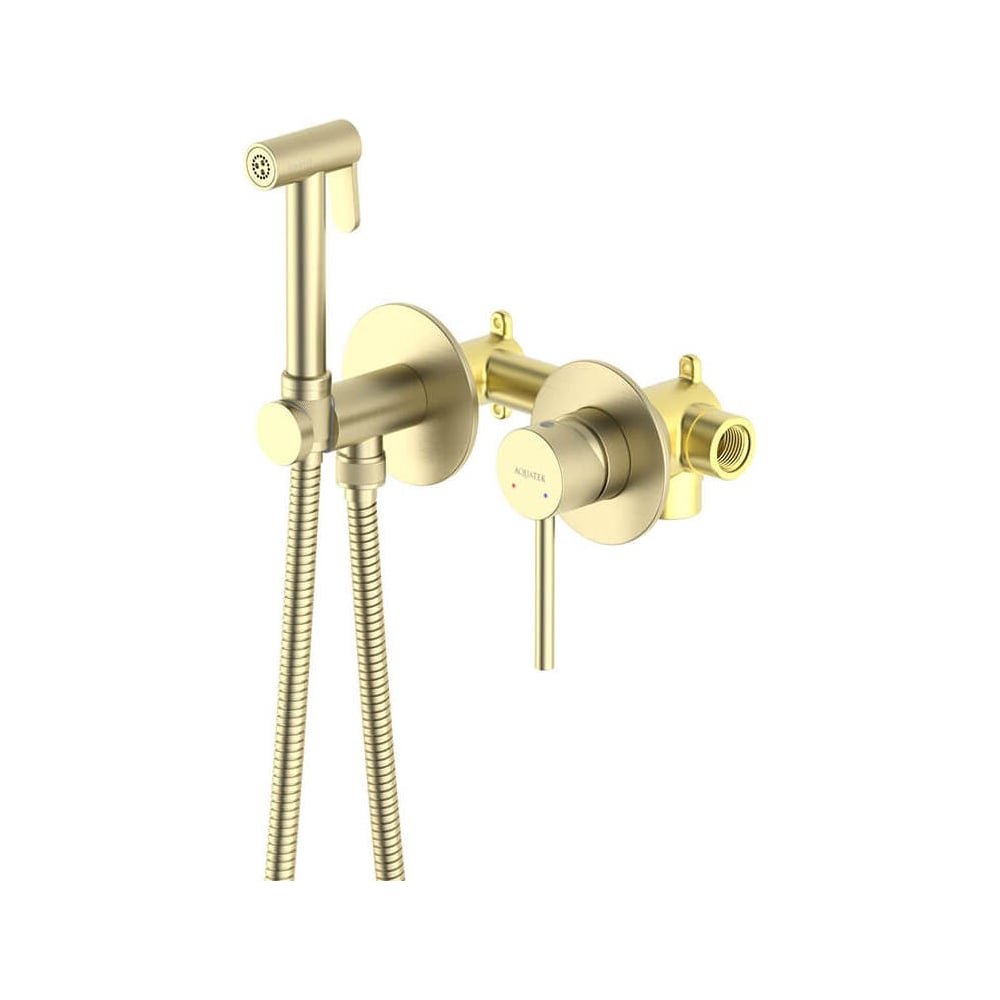Изображение товара Комплект для гигиенического душа Aquatek AQ1319BG с золочением и монтажем на стену