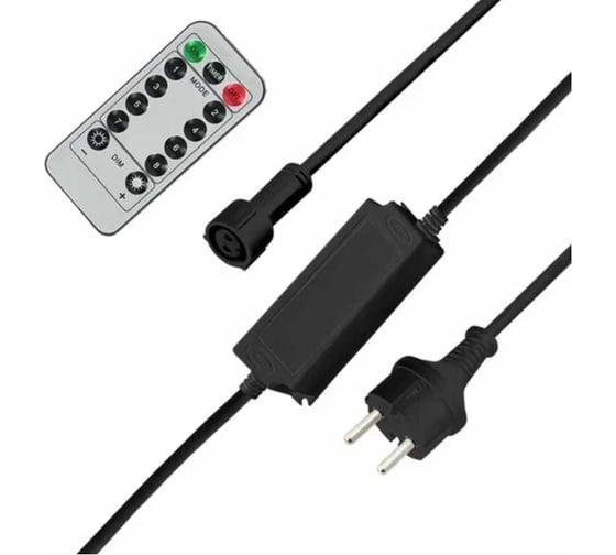 Изображение товара Контроллер с радиопультом для уличных гирлянд Сеть и Твинкл, черный Neon-Night 217-204