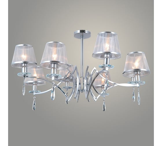 Изображение товара Люстра РОСТОК MD40635/8 CR+SL хром/серебряный абажур 8x40W E14 d870 h460 crst, SN23 988034428