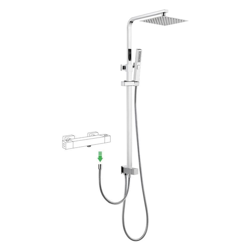 Изображение товара Душевая система без смесителя ALLEN BRAU INFINITY верхний и ручной душ хром современная