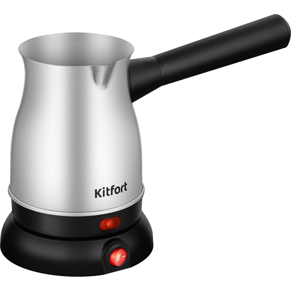 Изображение товара Электрическая турка KITFORT КТ-7449 800 Вт нержавеющая сталь черно-серебристая