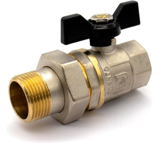 Изображение товара Кран шаровой Damento 1" В-Н, бабочка, с американкой 012803