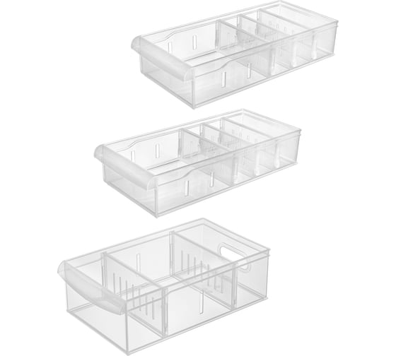 Изображение товара Набор универсальных контейнеров Econova ROLLY, 2,65 л-1 шт, 1,5 л-2 шт (Бесцветный) 43526540122