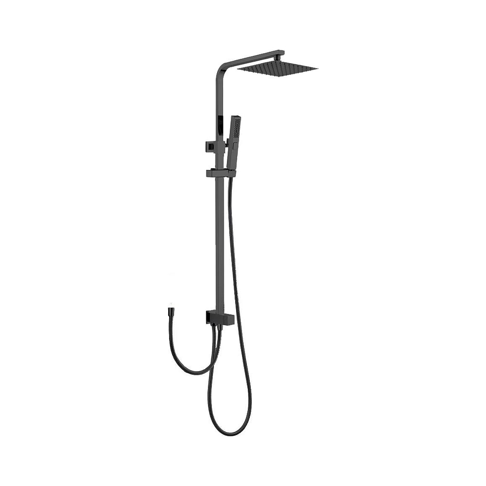 Изображение товара Душевая система без смесителя ALLEN BRAU верхний + ручный душ, черный мат (314374) 00314374
