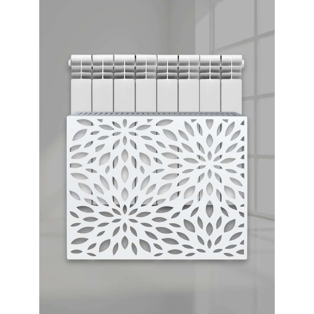 Изображение товара Экран на биметаллический радиатор ООО СКП 62 см 8 секций белый ЭРБ-005Б