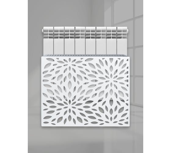 Изображение товара Экран на биметаллический радиатор ООО СКП 62 см, 8 секций, белый ЭРБ-005Б