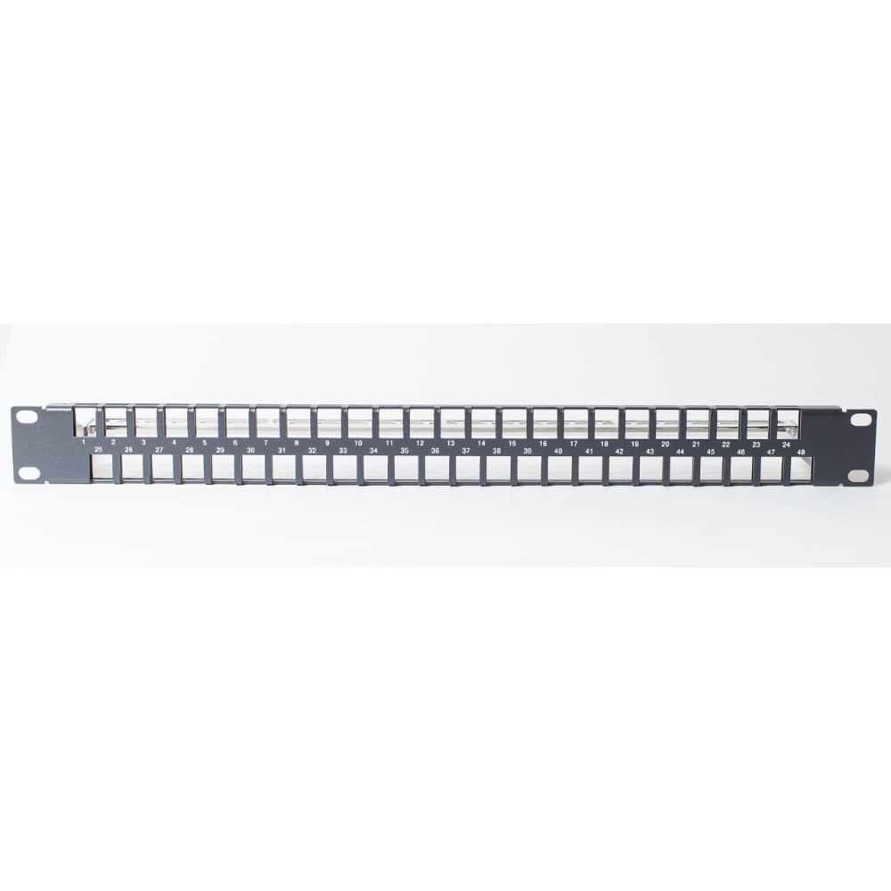 Изображение товара Коммутационная панель SPL модульная 19" 48 портов, 1U, металлическая черная