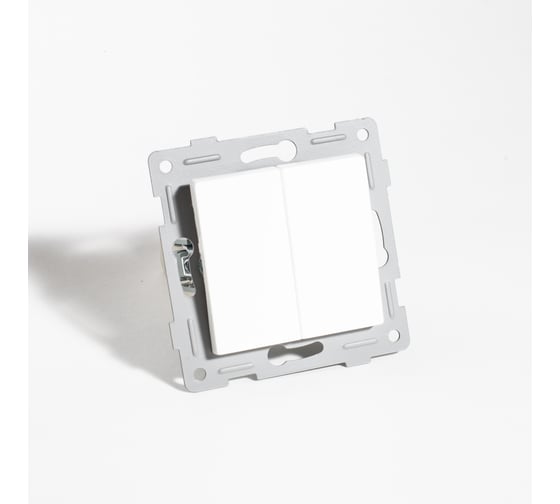 Изображение товара Выключатель SPL двухклавишный, 10А, 220-250V (белый) 12 шт. 201102