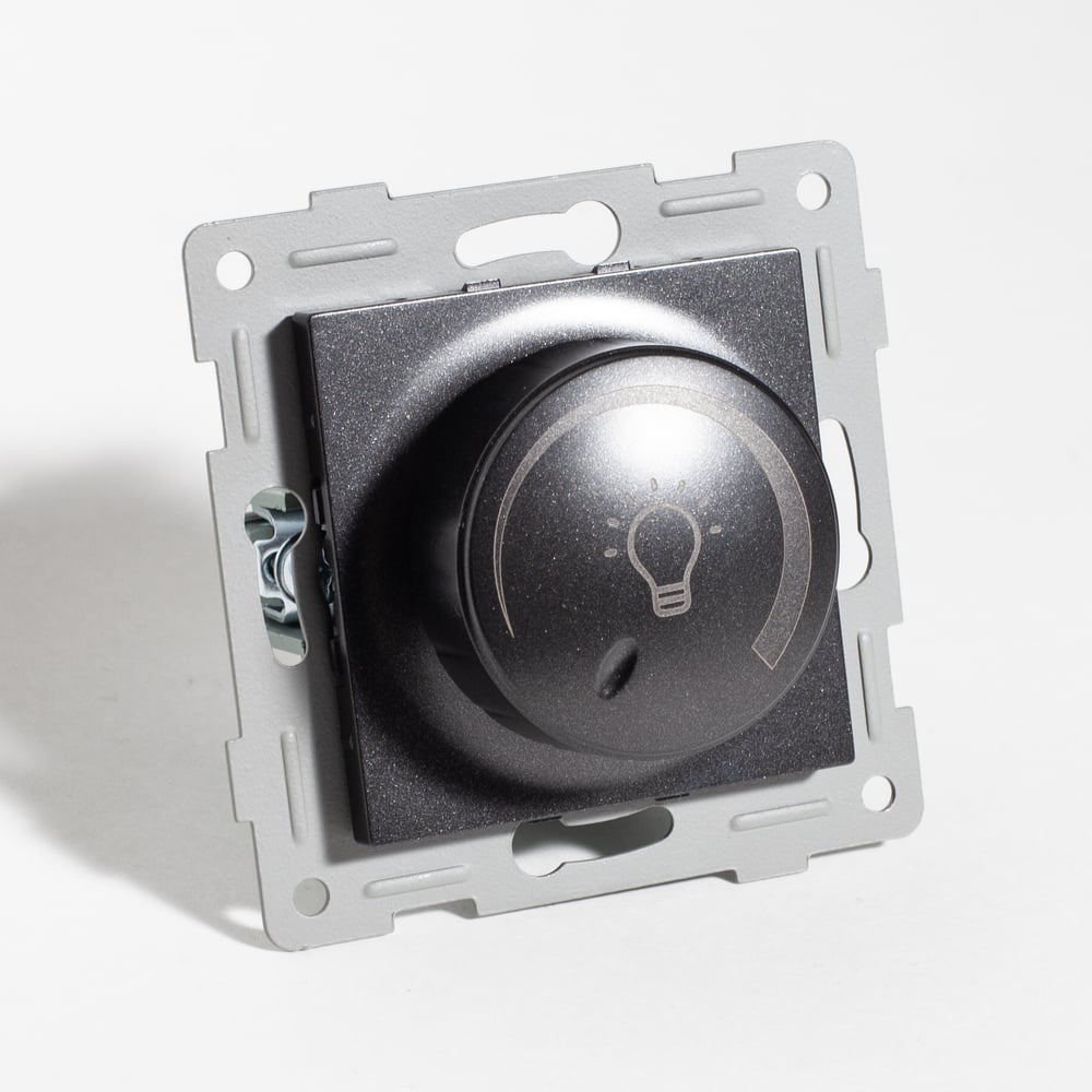 Изображение товара Светорегулятор поворотный диммер SPL для светодиодных ламп 125-250V 200W антрацит