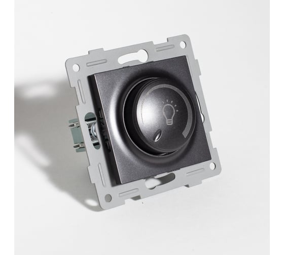 Изображение товара Светорегулятор поворотный (диммер) SPL для светодиодных ламп, 2 направления, 125-250V, 200W (антрацит) 8 шт. 201162