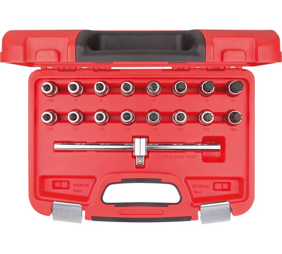 Изображение товара Набор головок cо вставкой Ceta Form Hex и Torx 17 предметов, C28S-17PTH