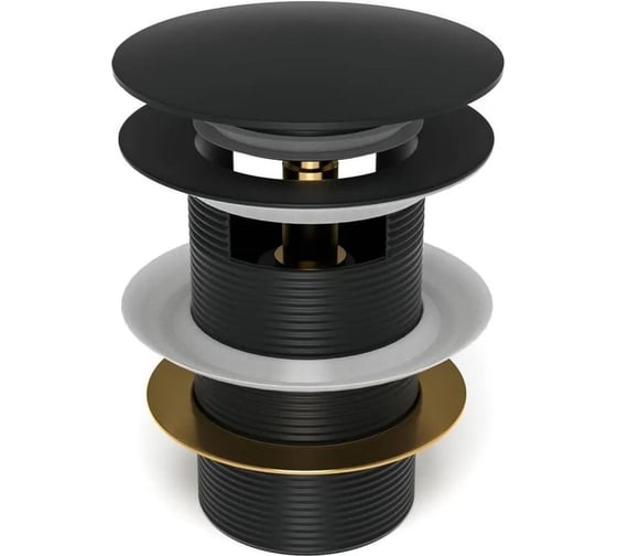 Изображение товара Донный клапан для раковины с переливом Maretti черный AC19Z12560