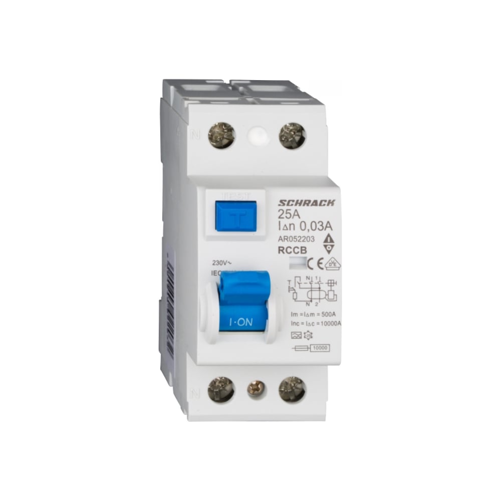 Изображение товара Автоматический выключатель Schrack Technik 10кА 2P 25A/30mA тип A