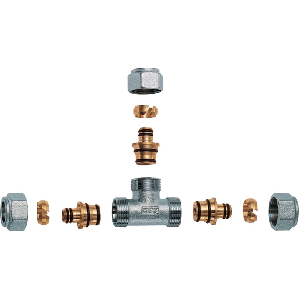 Изображение товара Тройник FAR 1 для труб 26х3 мм из латуни, полупрофессиональный