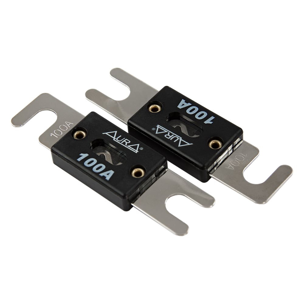 Изображение товара Предохранитель AURA ANL 100А никелированная медь силовой для авто и электроустановок