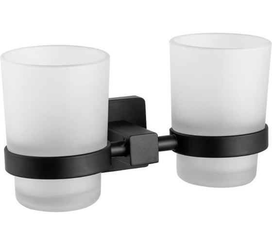 Изображение товара Стакан для ванной комнаты двойной Maretti Umbria Black, черный UMB542P46