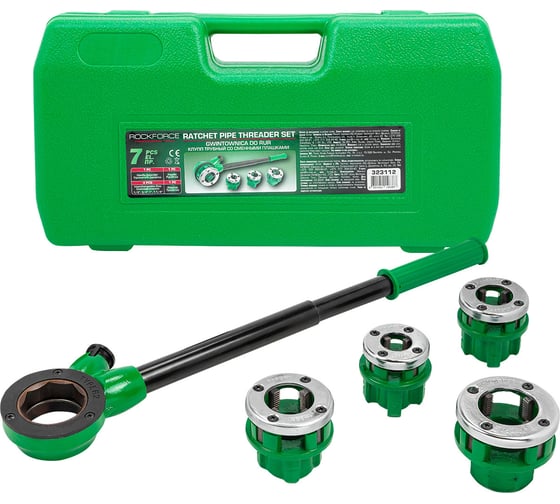 Изображение товара Клупп трубный со сменными плашками 7 предметов Rockforce RF-323112(61781)