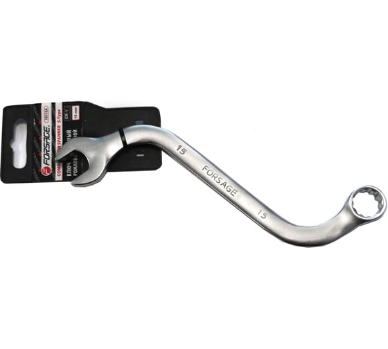 Изображение товара Ключ рожково-накидной Forsage S-образный 15мм на пластиковом держателе F-76115A(29675)
