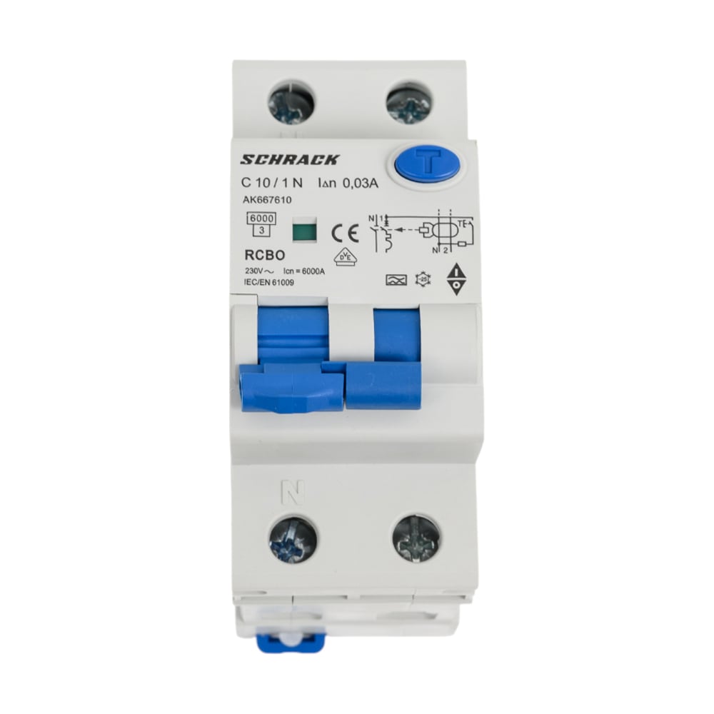 Изображение товара Дифференциальный автоматический выключатель Schrack Technik 10А 30мА IP20 тип C