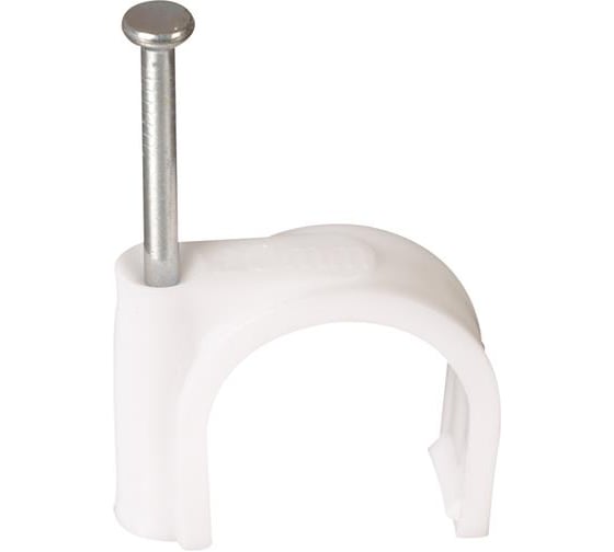 Изображение товара Скоба HLT 35мм круглая пластиковая (уп./50 шт) - белая 084-07-11