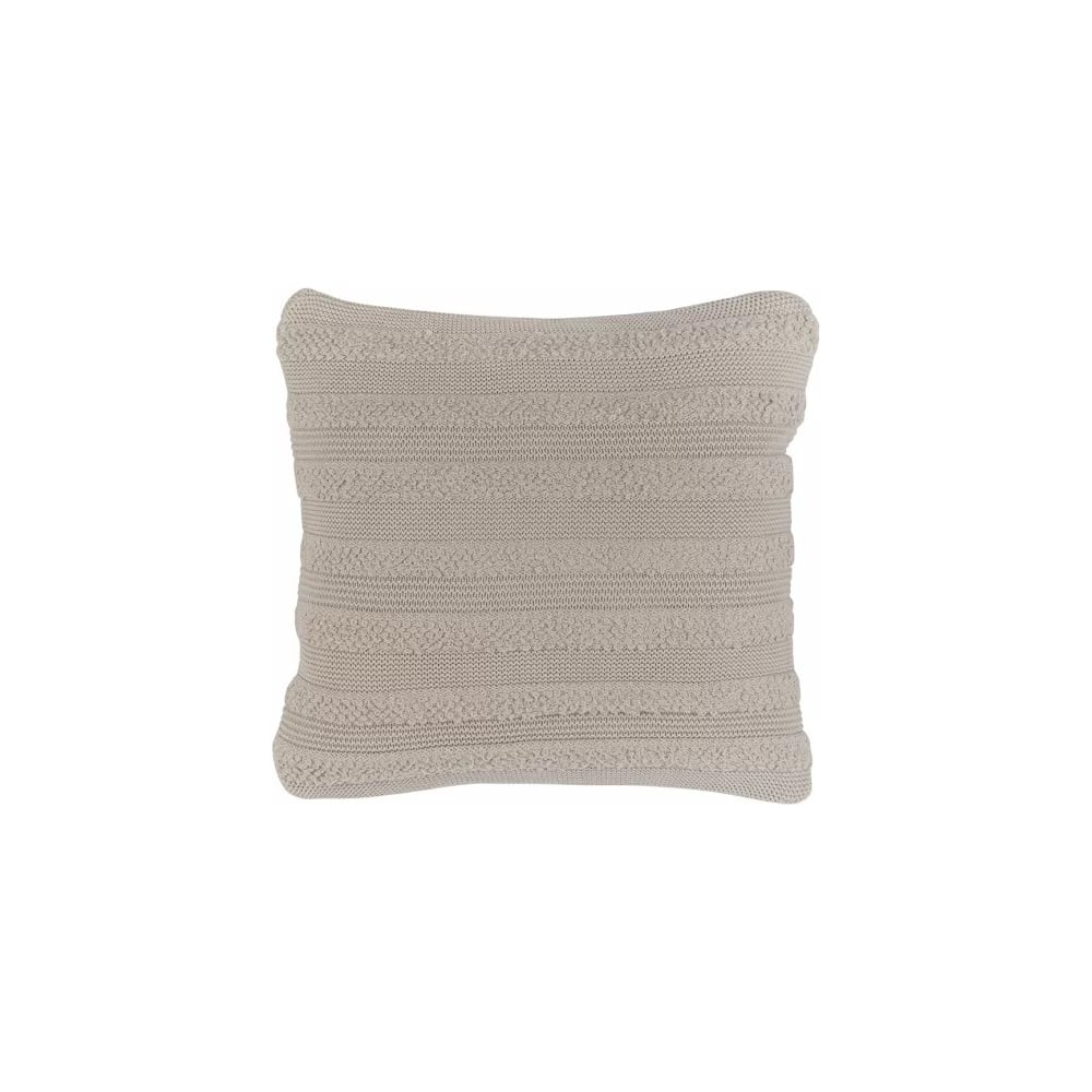 Изображение товара Подушка Tkano из хлопка, с буклированной вязкой, светло-серого цвета, из коллекции Essential, 45x45 см TK22-CU0012