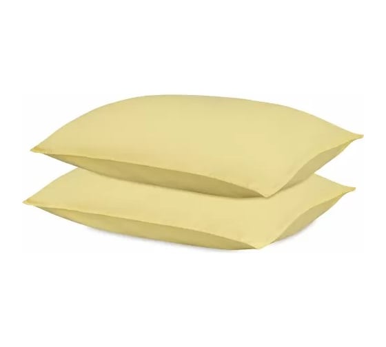 Изображение товара Набор наволочек Tkano из стираного перкаля, светло-желтого цвета, из коллекции Essential, 50x70 см TK24-PC0021