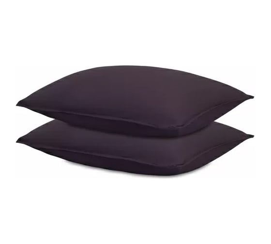 Изображение товара Набор наволочек Tkano из стираного перкаля, сливового цвета, из коллекции Essential, 50x70 см TK24-PC0019