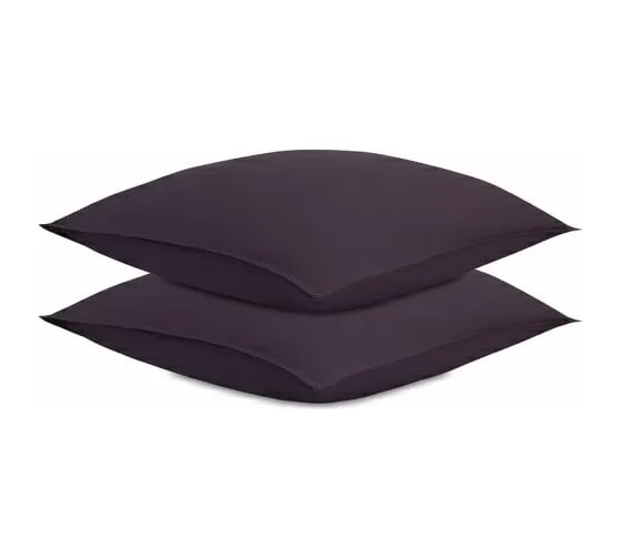 Изображение товара Набор наволочек Tkano из стираного перкаля, сливового цвета, из коллекции Essential, 70x70 см TK24-PC0020