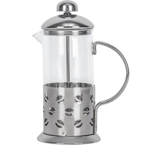 Изображение товара Френч-пресс Galaxy LINE GL 9300, серый, 350 мл, корпус из высококачественно нержавеющей стали, съемная колба из боросиликатного стекла 7030693000