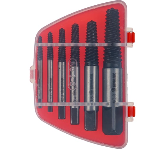 Изображение товара Набор стальных экстракторов ЕРМАК 6 шт. 637-001