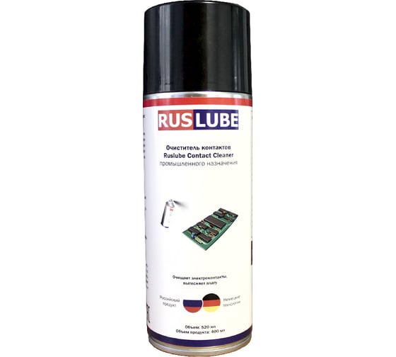 Изображение товара Очиститель контактов Русмарк Ruslube Contact Cleaner, спрей 520мл (400мл) ruslube1087-1