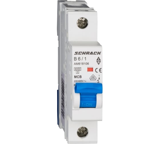 Изображение товара Автоматический выключатель Schrack Technik AM 6кА, 1P, B, 06A AM618106