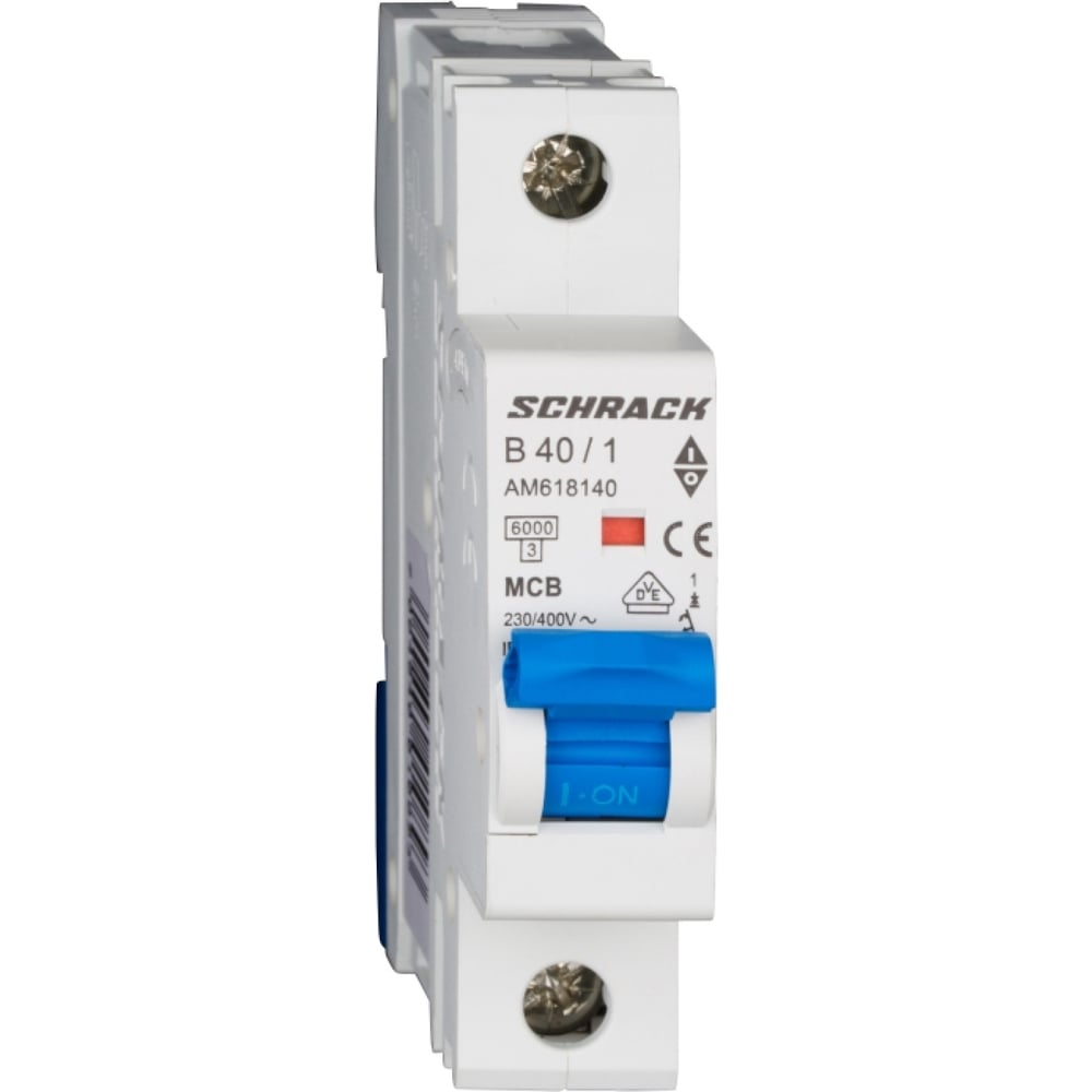Изображение товара Автоматический выключатель Schrack Technik AM, 40A, 1P, B, IP20, монтаж на DIN-рейку