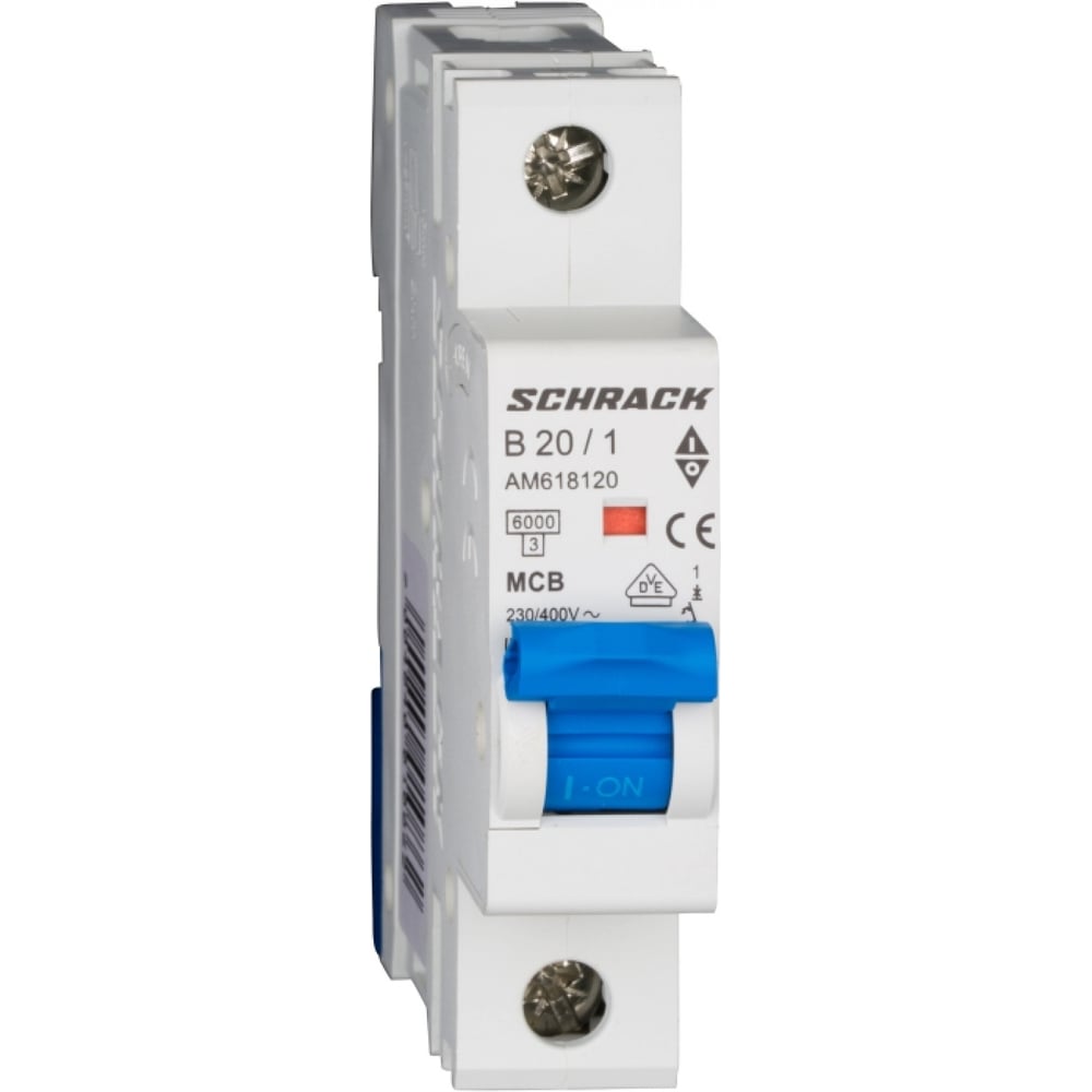 Изображение товара Автоматический выключатель Schrack Technik AM 20A 6кА модульный на DIN-рейку
