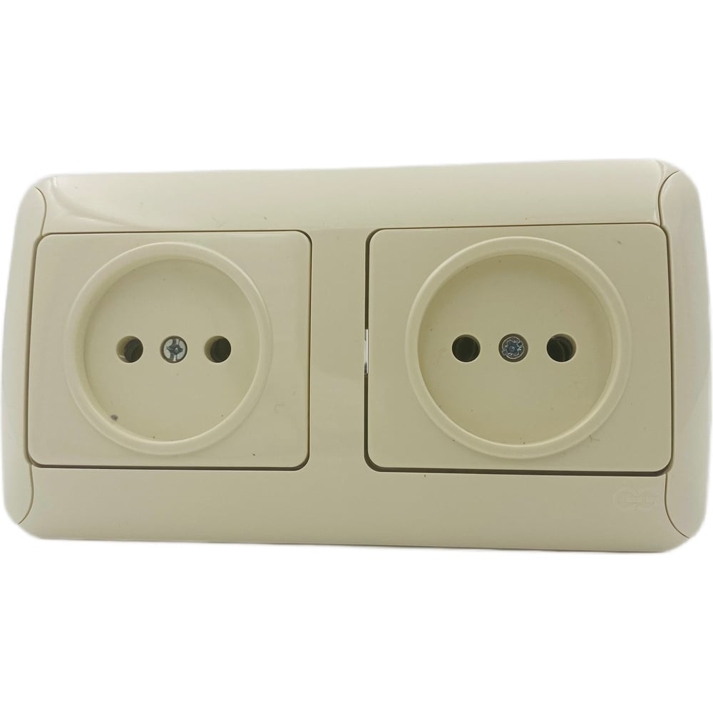 Изображение товара Блок розеток двойной GUNSAN FANTASY без заземления крем 16231200-161113-2