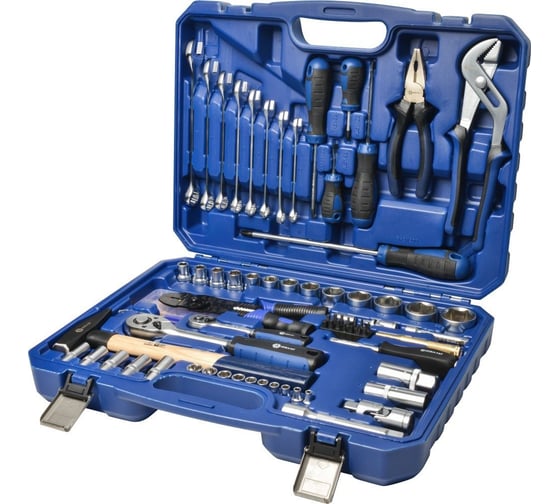 Изображение товара Набор инструмента универсальный КОБАЛЬТ 1/4 и 1/2, 99 предметов, кейс 919-654