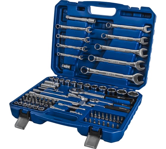 Изображение товара Набор инструмента универсальный КОБАЛЬТ 1/4 и 1/2, 82 предмета, кейс 919-630