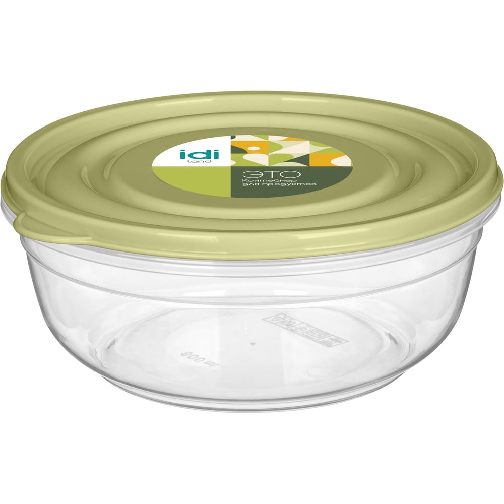 Изображение товара Контейнер для продуктов Idiland Flexy круглый 0,8 л, (зеленый) 231111018/09