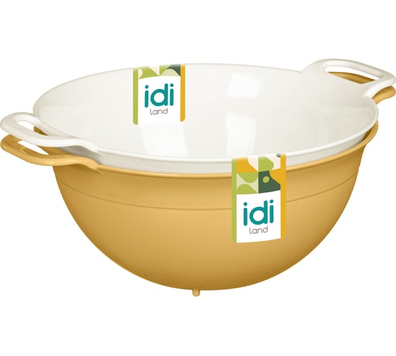 Изображение товара Миска-дуршлаг Idiland Classic 1,2 л, с ручками (бледно-желтый) 231115304/02