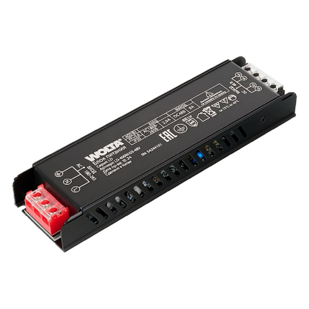 Изображение товара Блок питания Wolta 400Вт 48В IP20 для светодиодных систем