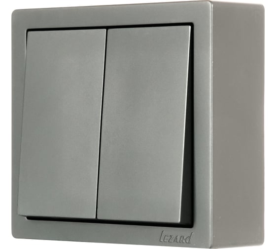 Изображение товара Выключатель двойной Lezard LETO платина 752-3500-101
