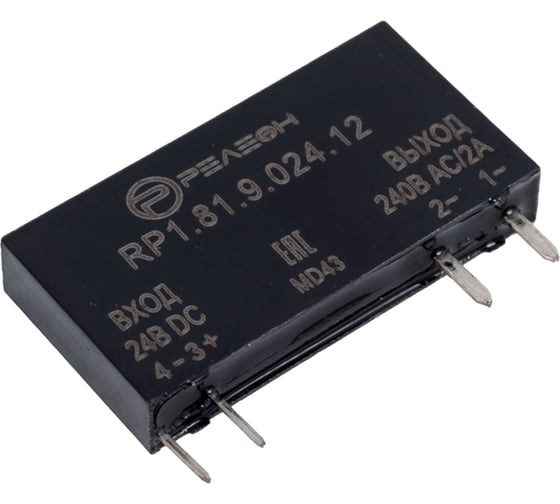 Изображение товара Ультратонкое твердотельное реле РЕЛЕОН 24В DC; выходная цепь 1НО 2А, 48-280В AC, RP181902412