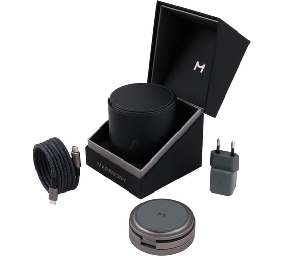Изображение товара Складное беспроводное зарядное устройство MAGSSORY Disc Signature Edition 3 в 1 для Apple, с магнитами, совместимое с MagSafe WCH033m
