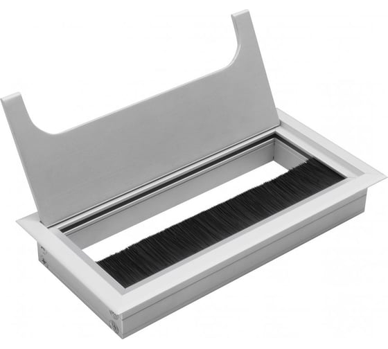 Изображение товара Пропуск для кабеля GTV МЕРИДА 80x160 ММ, цвет алюминий 15 шт LB-80X160-05