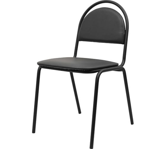 Изображение товара Офисный мягкий стул Gigant черный кожзам, круглая спинка GCH-03