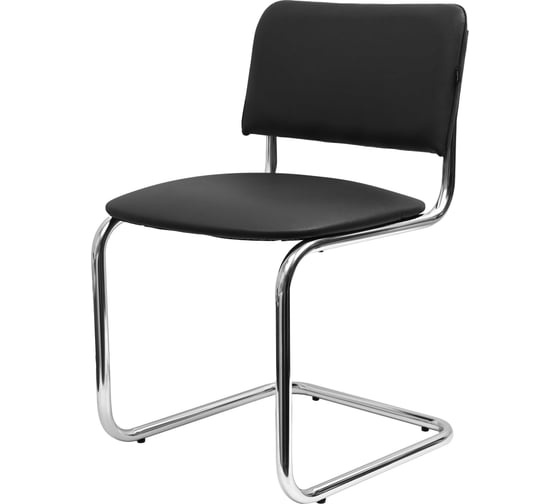 Изображение товара Офисный стул Gigant мягкий, черный кожзам, никель-хром GCH-05