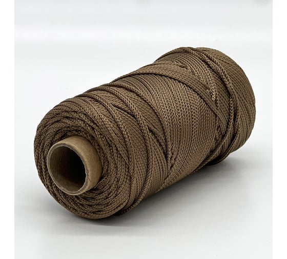 Изображение товара Полиэфирный вязаный шнур truEnergy без сердечника, 1,5 мм, кофейно-коричневый, бобина 100 м 12841