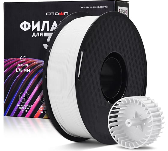 Изображение товара Пластик для принтера CROWN MICRO CM-FILABS019W ABS белый CM000003724